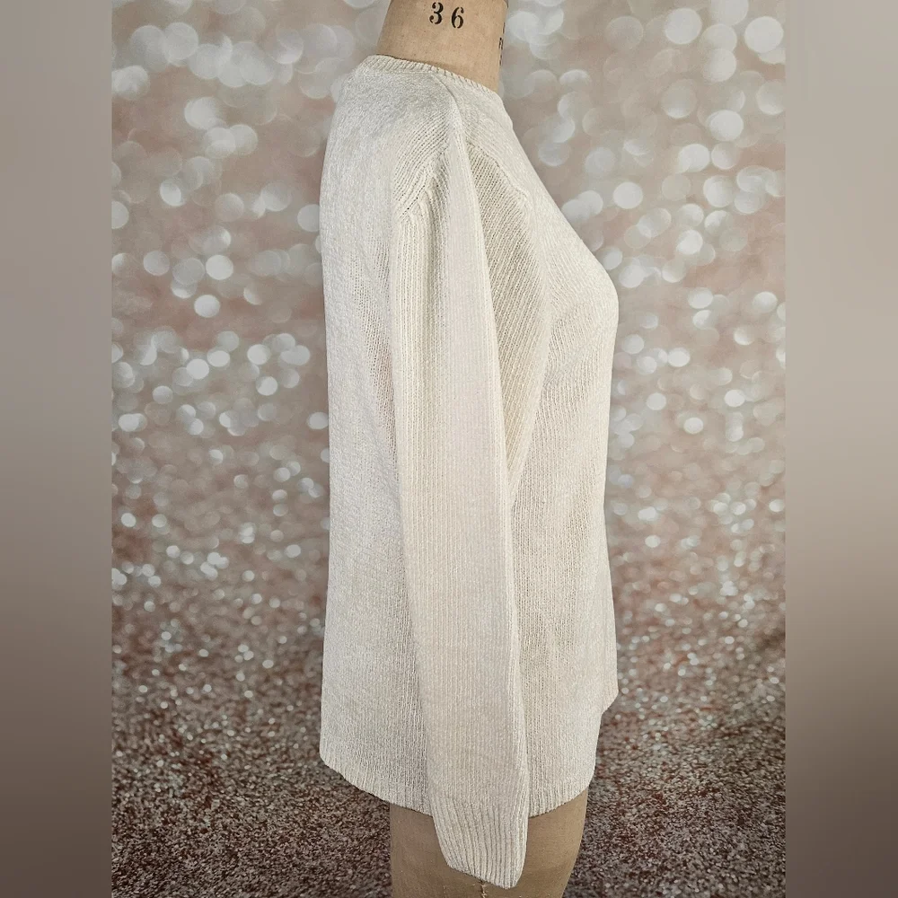 Doncaster Size L Cream Chenille Tunic Sweater - Picture 4 of 6